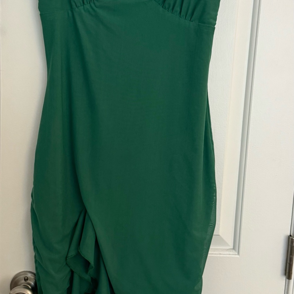 Elegant Strapless Green Dress